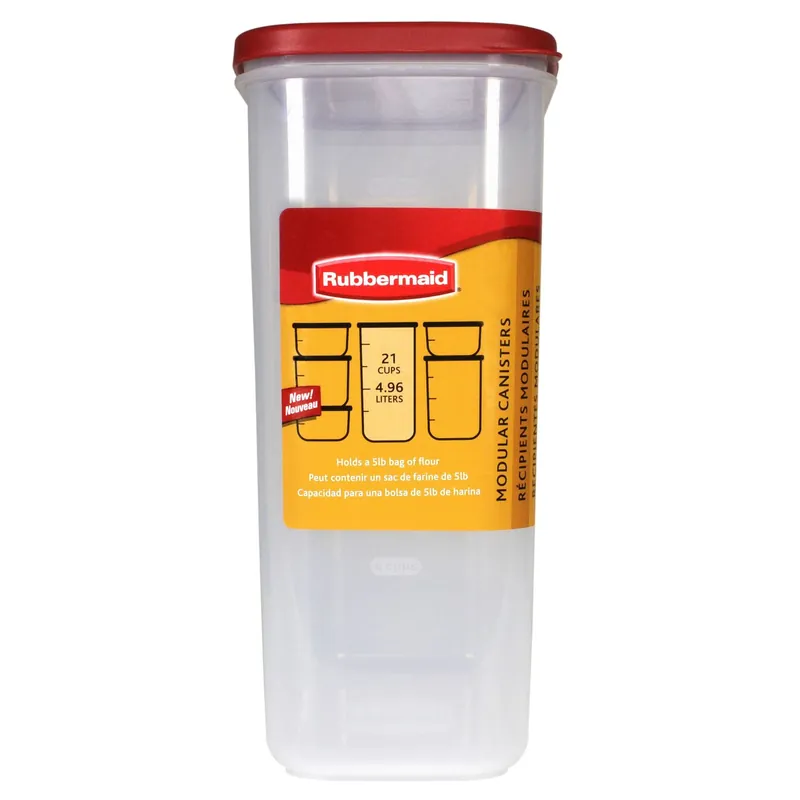 Rubbermaid 21 Cups Clear/Red Food Storage Container 1 Pk