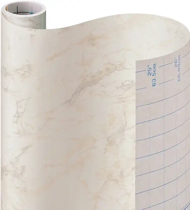 18 In. X 9 Ft. Beige Marble Self-adhesive Shelf Liner