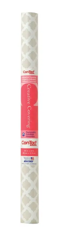 Con-Tact Creative Covering 9 Ft. L X 18 In. W Talisman Taupe Geometric Shelf Liner