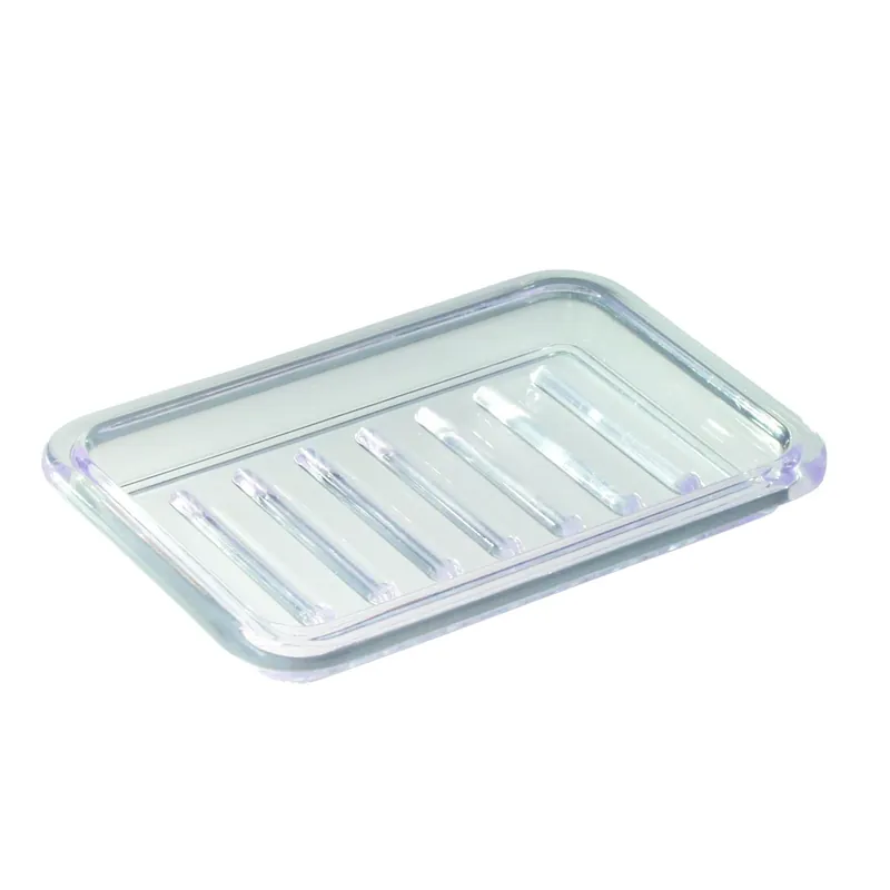 Royal Rectangular Textured Soap Dish - Clear Plastic - 3.5 In. X 5.5 In.