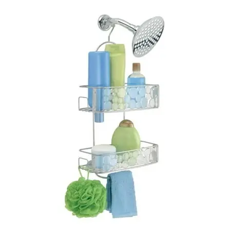 47150 Rain Shower Caddy With 2 Shelves For Bathroom Storage