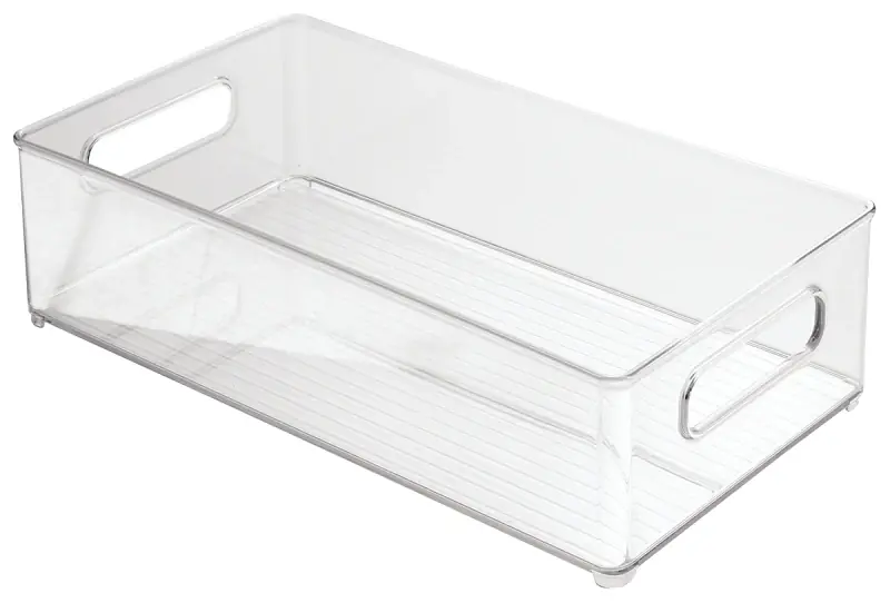 Refrigerator Bin, Stacking, Clear, 8 X 4 In.
