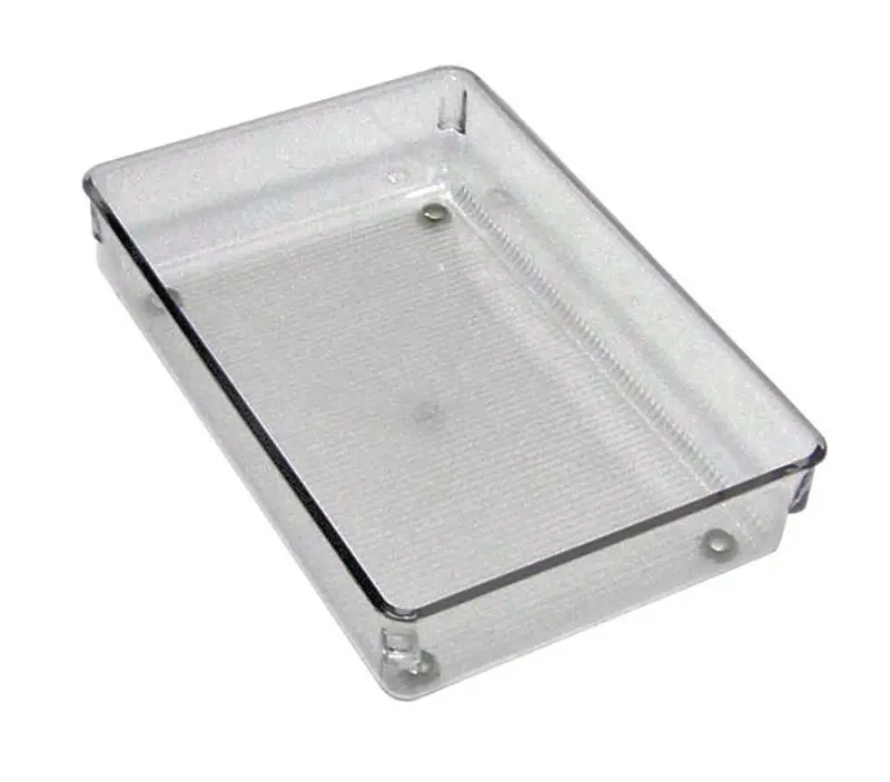 Linus Drawer Organizer, Clear/Chrome Plastic, 6 X 9 X 2 In.