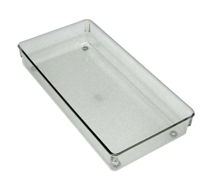 Linus Drawer Organizer, Clear/Chrome Plastic, 6 X 12 X 2 In.