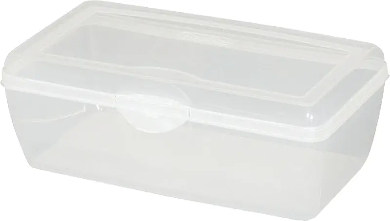 Flip Top Storage Box, Clear, Large, 4.5 X 13-In.