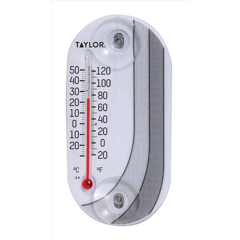Tube Thermometer Plastic White 4 Inch With Suction Cup Mounting