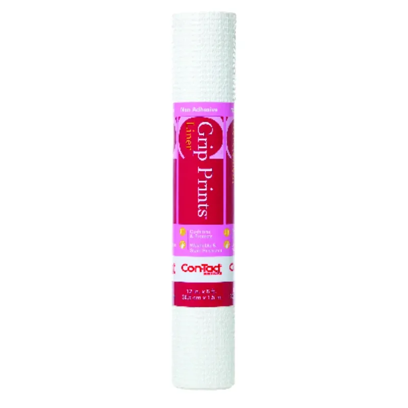 Con-Tact Grip Prints 5 Ft. L X 12 In. W White Non-Adhesive Shelf Liner