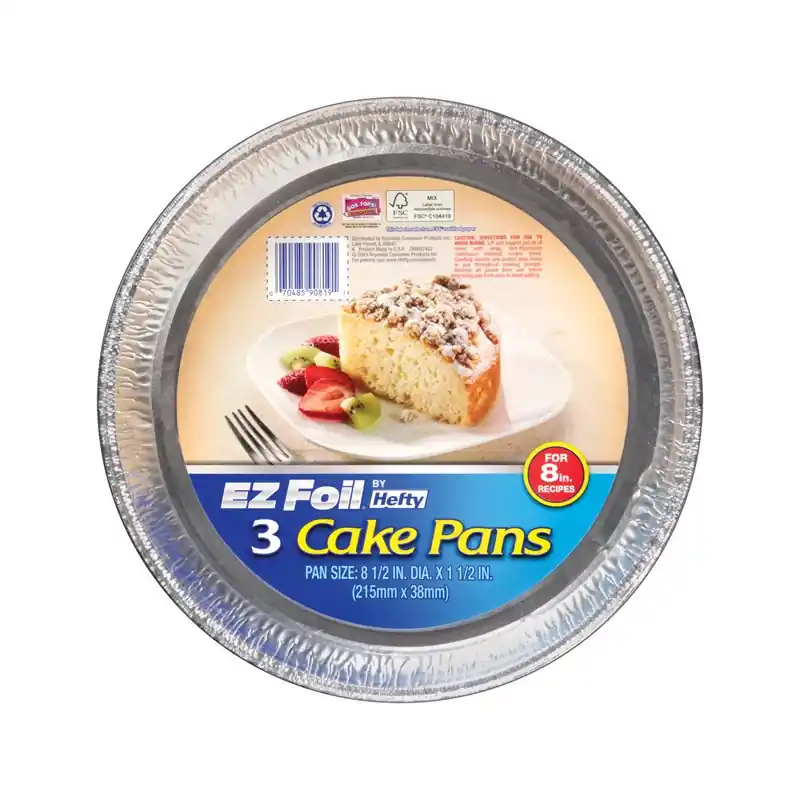 Hefty EZ Foil 8-1/2 In. W X 8-1/2 In. L Cake Pan 3 Pc