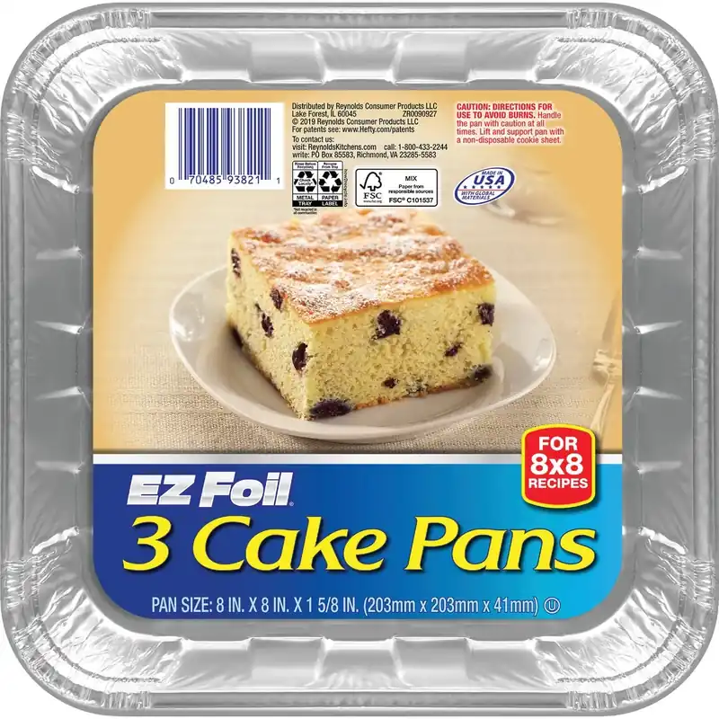 Hefty EZ Foil 8 In. W X 8 In. L Cake Pan 3