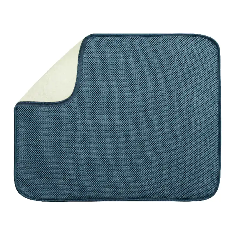 Microfiber Dish Drying Mat, Pewter/Ivory, 18 X 16 In.