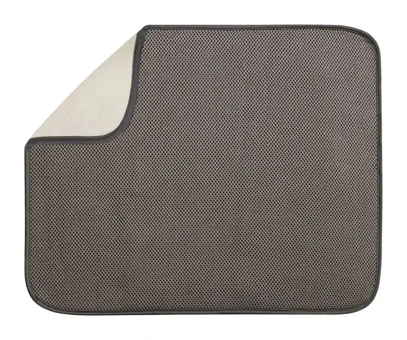 Microfiber Dish Drying Mat, Mocha/Ivory, 18 X 16 In.
