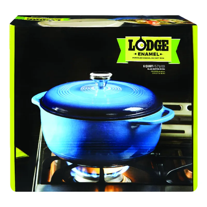 Dutch Oven, Blue Enamel/Cast Iron, 6-Qts.