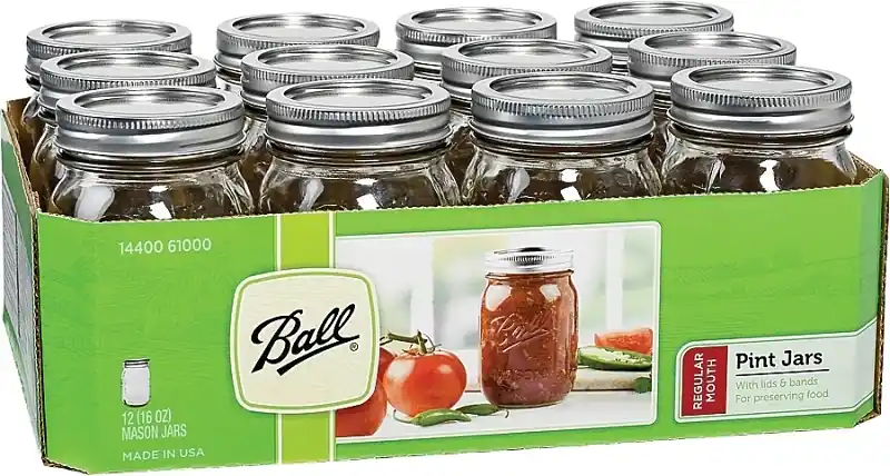 Ball Regular Mouth Mason Jar 16 Oz 12 Pk