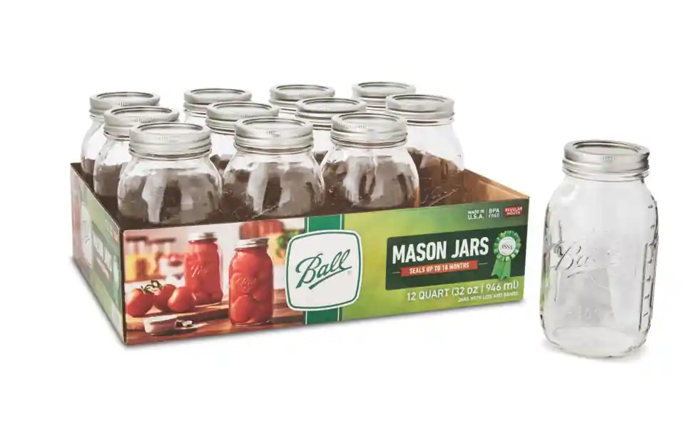 Ball Regular Mouth Mason Jar 32 Oz 12 Pk