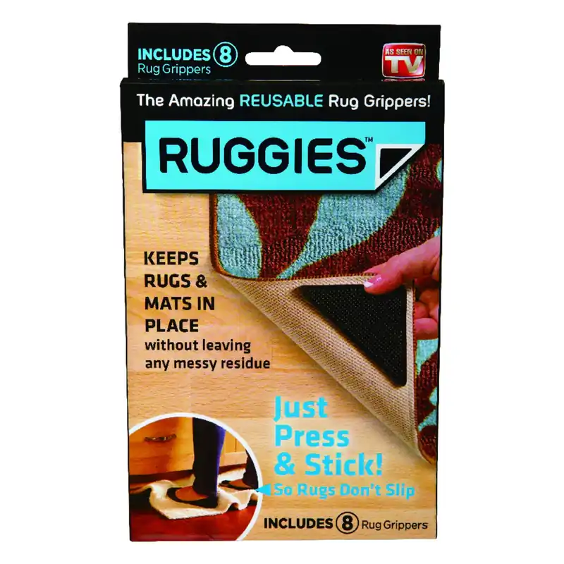 Ruggies As Seen On TV Rug Grippers Polyurethane/Polyester/Paper 8 Pk