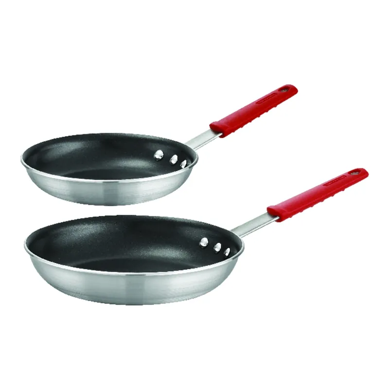 Professional Aluminum Fry Pan Set 8 & 10 Inch Silver
