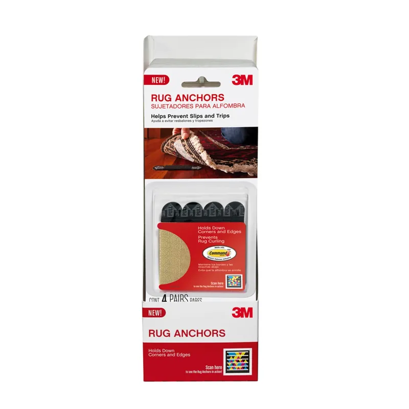 3M 3.9 In. W X 8.8 In. L Vinyl Rug Anchor 4 Pair