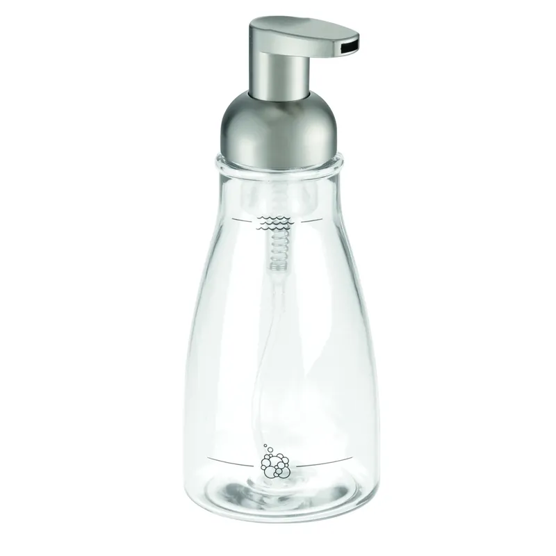Foaming Soap Pump, Clear Plastic & Brushed Nickel, 12-oz.