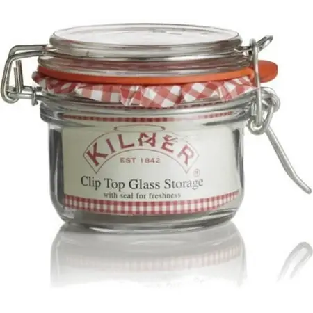 Round Clip Top Storage Jar Set Of 4, 4 Ounce Each