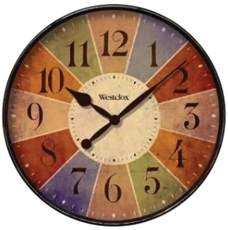 12 In. L X 12 In. W Indoor Casual Analog Wall Clock - Multicolored Design