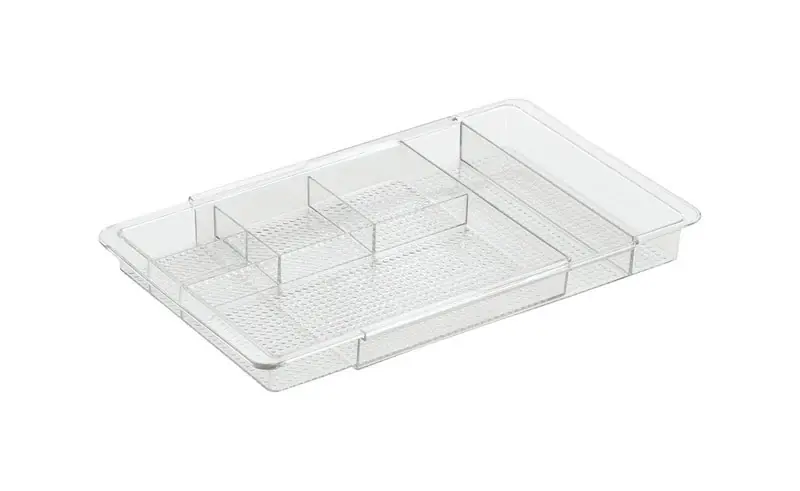Clarity Vanity Drawer Organizer, Clear, Expands 11.25 To 18.5 In.