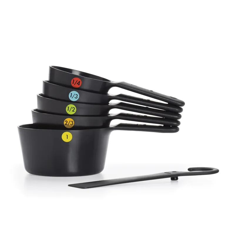 Good Grips Measuring Cup Set, Black Plastic, 6-Pc.