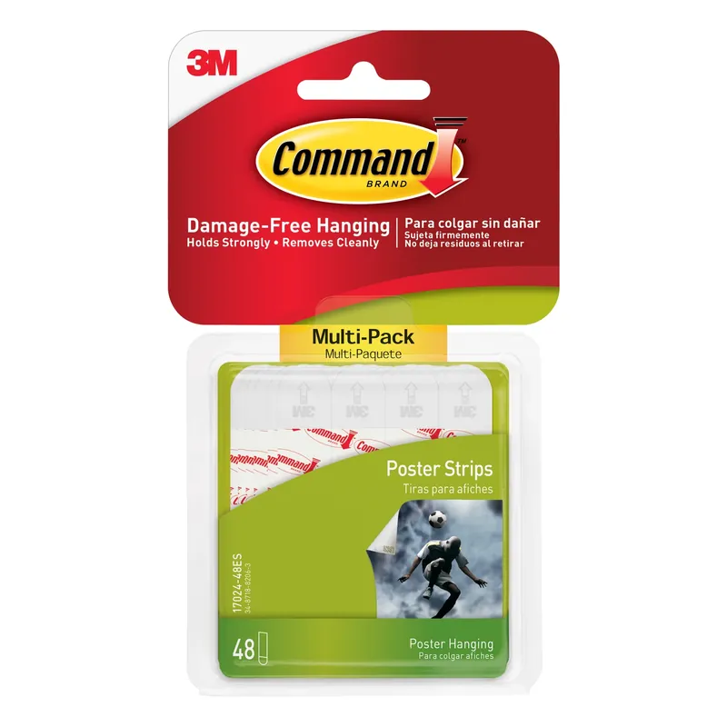 3M Command White Poster Strips 1 Lb 48 Pk