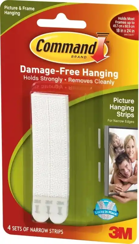 3M Command White Picture Hanging Strips 12 Lb 4 Pair