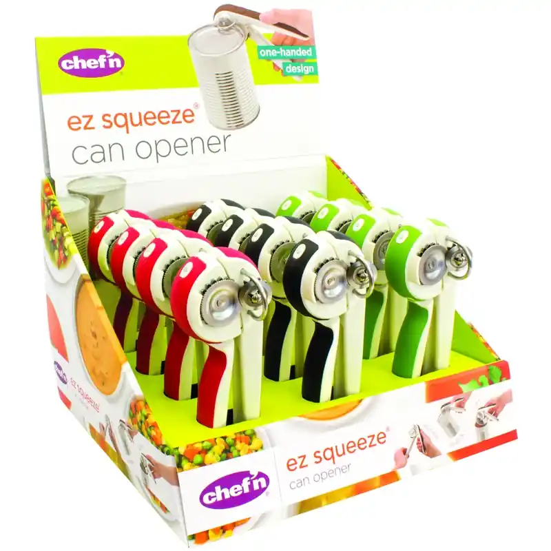 Chef‘n EZSqueeze Assorted Stainless Steel Manual Can Opener