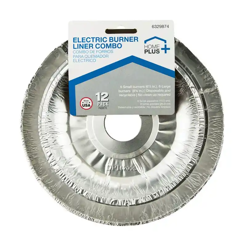 Home Plus Durable Foil Assorted In. W Electric Burner Liner Silver 12 Pk