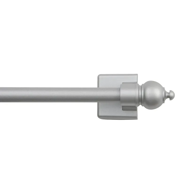 Petite Cafe Curtain Rod, Magnetic, Satin Silver, 7/16 X 16 To 28 In.