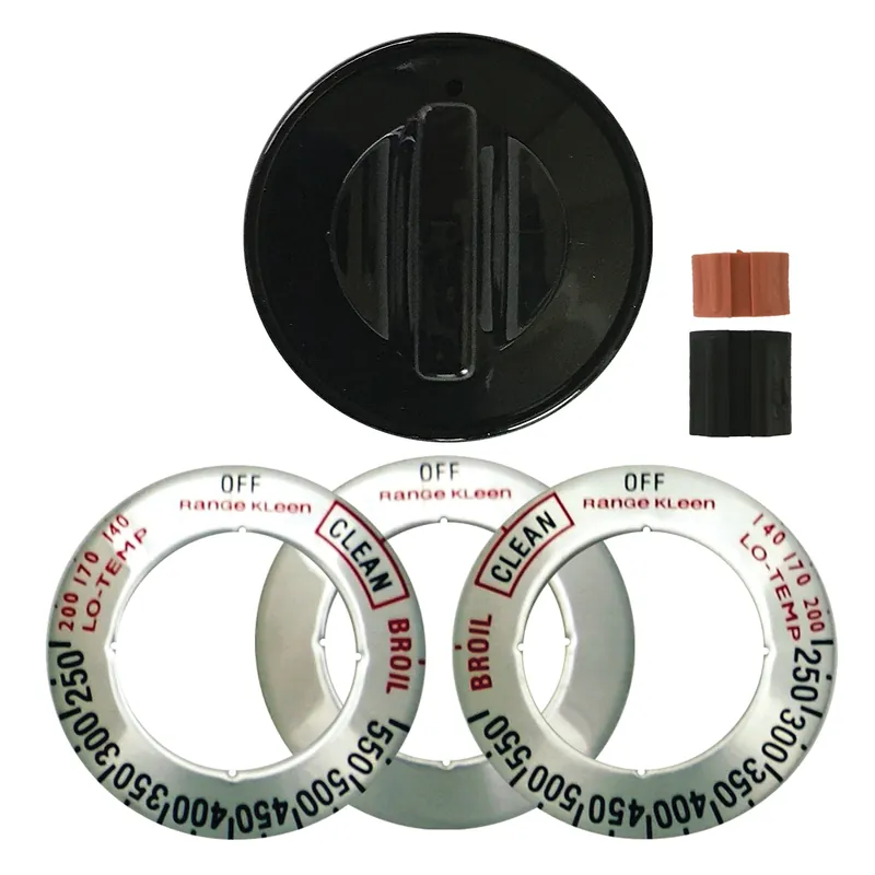 Universal Replacement Knob Kit For Gas Ranges And Ovens, Black