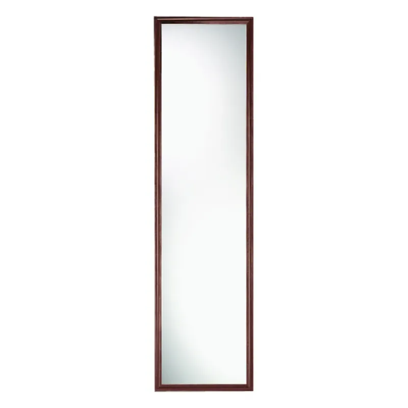 Plain Edge Frame Door Mirror, Walnut, Rectangle Molded, 14 X 50-In.