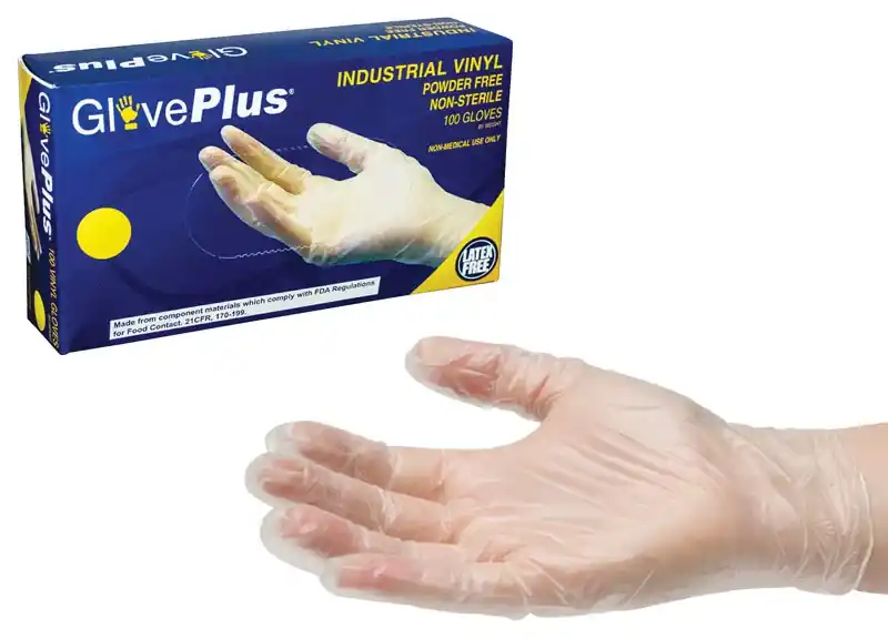 GlovePlus Vinyl Disposable Gloves XL Clear 100 Pk