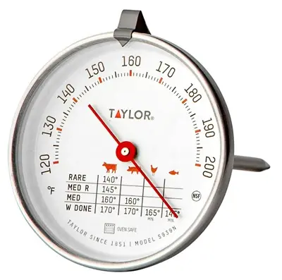 Stainless Steel Dial Meat Thermometer, 5-1/2-inch With Fahrenheit & Celsius Scales