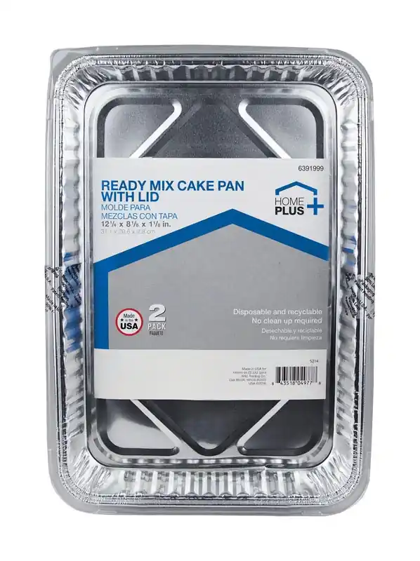 Home Plus Durable Foil 8-1/8 In. W X 12-1/4 In. L Cake Pan Silver 2 Pk