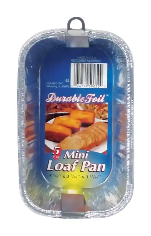 Home Plus Durable Foil 3-3/16 In. W X 5-5/8 In. L Mini Loaf Pan Silver 5 Pk