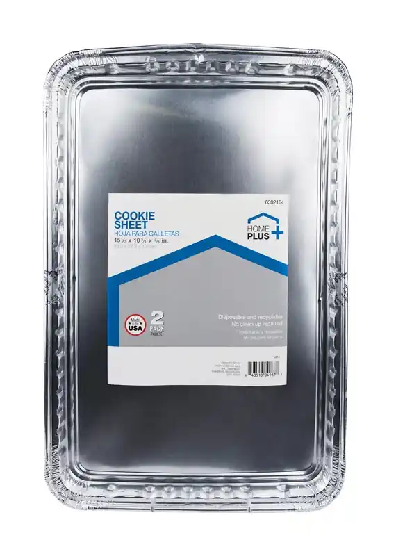 Home Plus Durable Foil 10-3/4 In. W X 15-1/2 In. L Cookie Sheet Silver 2 Pk