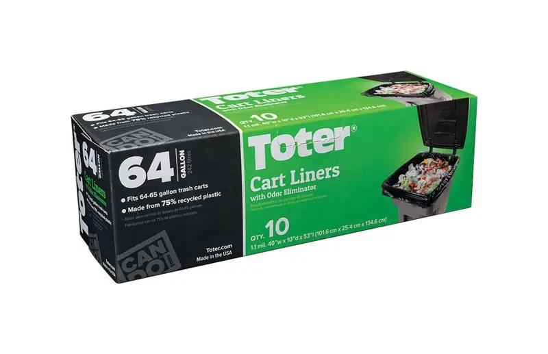 Toter 64 Gal Cart Liner Quick Tie 10 Pk
