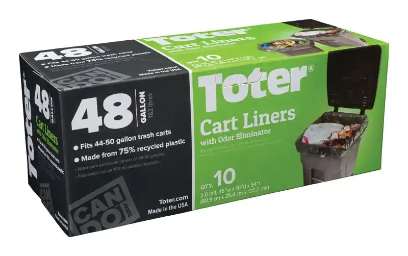 Toter 48 Gal Cart Liner Quick Tie 10 Pk
