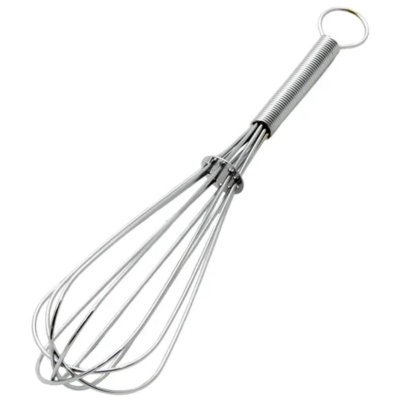 8 Inch Silver Stainless Steel Whisk - Chrome Plated Kitchen Utensil