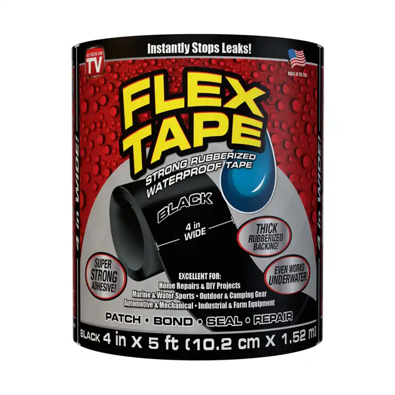 FLEX TAPE Waterproof Tape, Black, 4-In. X 5-Ft.