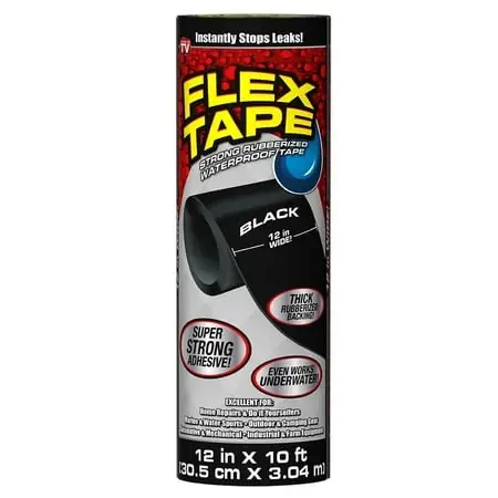 12 Inch X 10 Feet Strong Rubberized Waterproof Repair Tape, Black