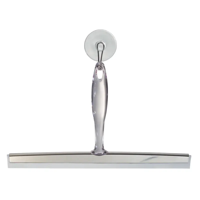 Bath Squeegee, Clear With Stainless Accents, 12-In.