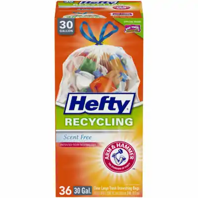 Hefty 30 Gal No Scent Trash Bags Drawstring 36 Pk