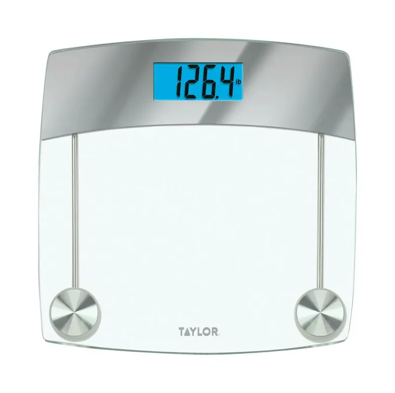 440 Lb Digital Bathroom Scale Clear With Tempered Glass Platform