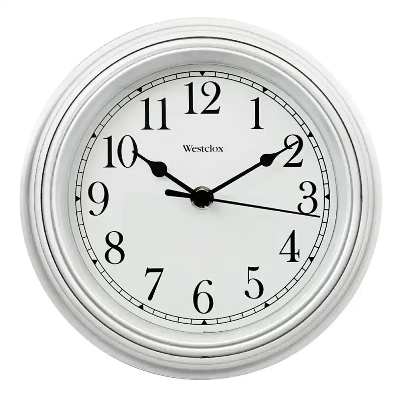 Simplicity Wall Clock, White, 8.5-In. Round