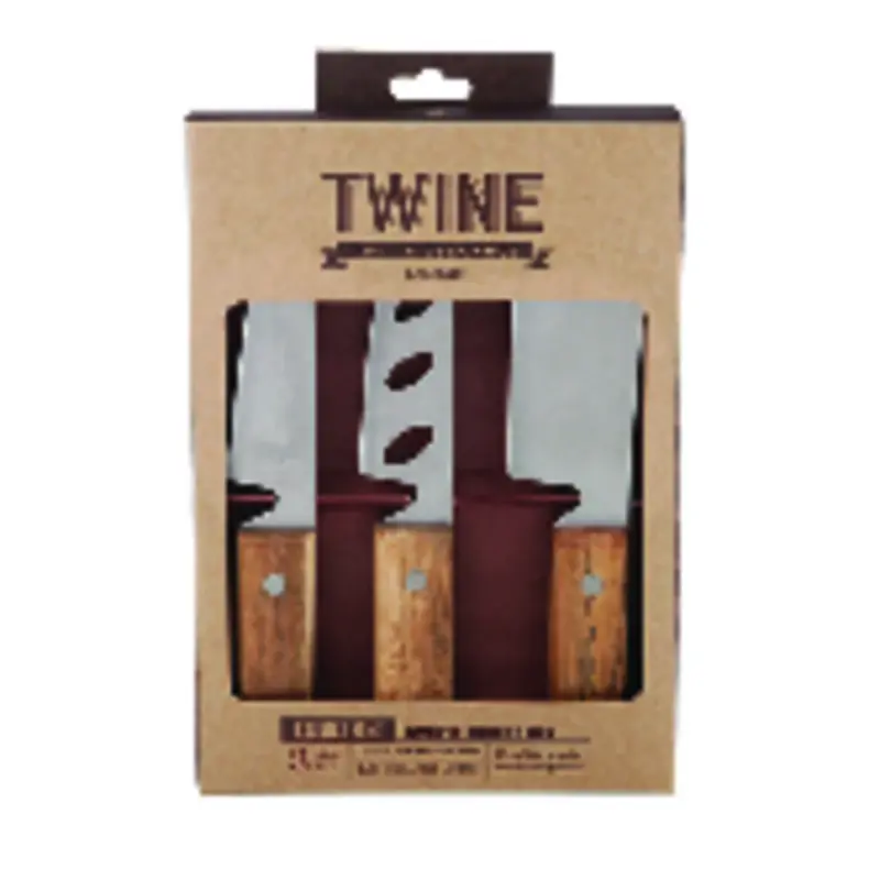 TWINE Country Home Acacia Wood Rustic Cheese Cutting Set