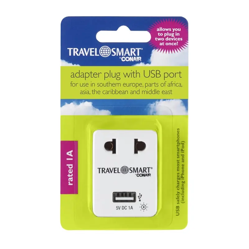 Type A Worldwide Adapter Plug With Usb Port For International Use