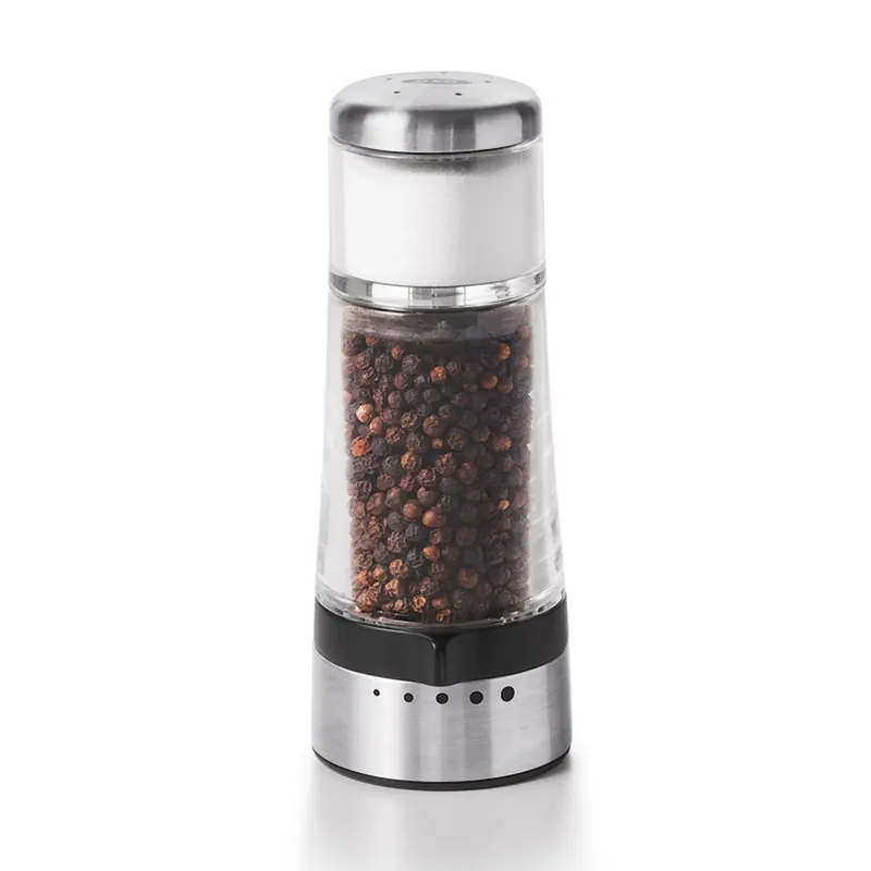 Good Grips 2-in-1 Salt & Pepper Grinder Shaker 4-3/4 Oz Clear/silver Plastic/stainless Steel